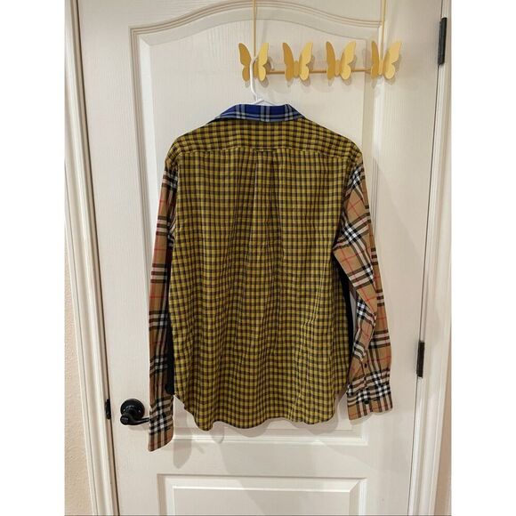 BURBERRY Multicolor Check Long Sleeve Cotton Shirt size large - Picture 6 of 6